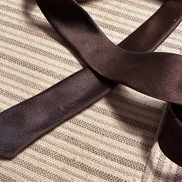 Narrow Skinny Iridescent Brown Neck Tie - Picture 11 of 13